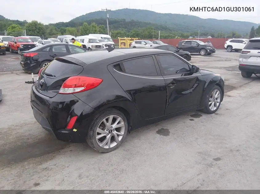 2016 Hyundai Veloster VIN: KMHTC6AD1GU301061 Lot: 45452640