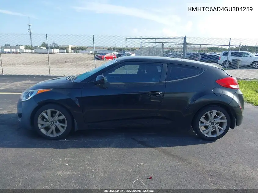 2016 Hyundai Veloster VIN: KMHTC6AD4GU304259 Lot: 45454132