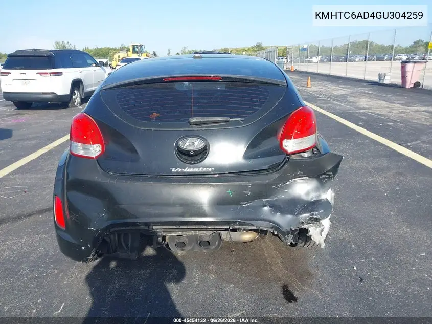 2016 Hyundai Veloster VIN: KMHTC6AD4GU304259 Lot: 45454132