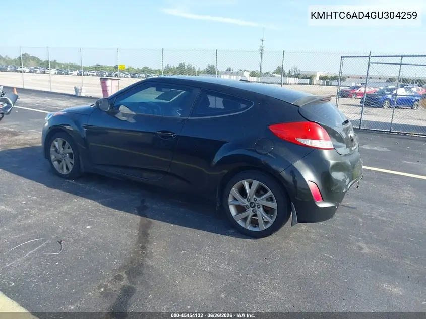 2016 Hyundai Veloster VIN: KMHTC6AD4GU304259 Lot: 45454132