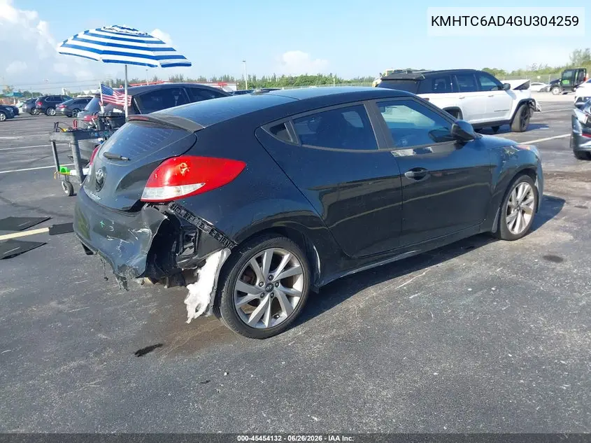 2016 Hyundai Veloster VIN: KMHTC6AD4GU304259 Lot: 45454132
