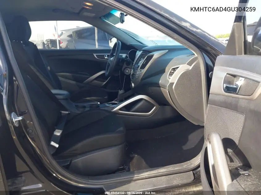 2016 Hyundai Veloster VIN: KMHTC6AD4GU304259 Lot: 45454132