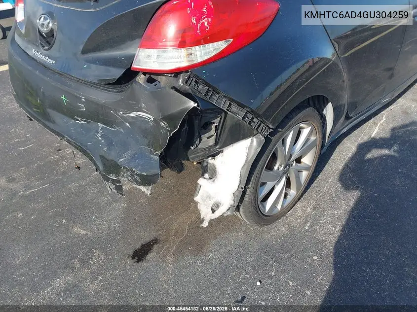 2016 Hyundai Veloster VIN: KMHTC6AD4GU304259 Lot: 45454132