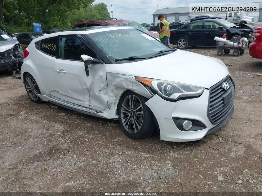 2016 Hyundai Veloster Turbo VIN: KMHTC6AE2GU294209 Lot: 45469330