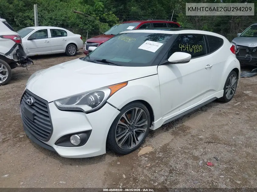 2016 Hyundai Veloster Turbo VIN: KMHTC6AE2GU294209 Lot: 45469330