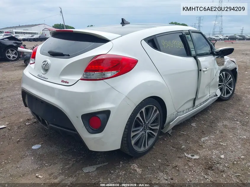 2016 Hyundai Veloster Turbo VIN: KMHTC6AE2GU294209 Lot: 45469330