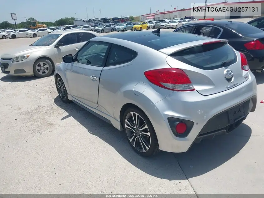 2016 Hyundai Veloster Turbo VIN: KMHTC6AE4GU257131 Lot: 45508792