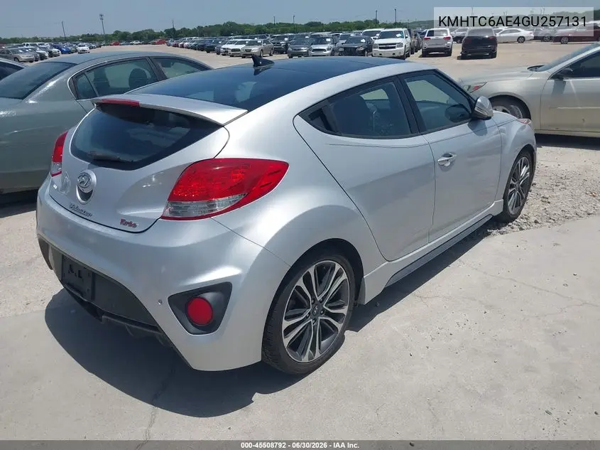2016 Hyundai Veloster Turbo VIN: KMHTC6AE4GU257131 Lot: 45508792