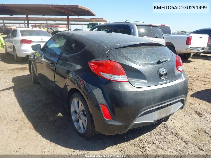 2016 Hyundai Veloster VIN: KMHTC6AD1GU291499 Lot: 45511436