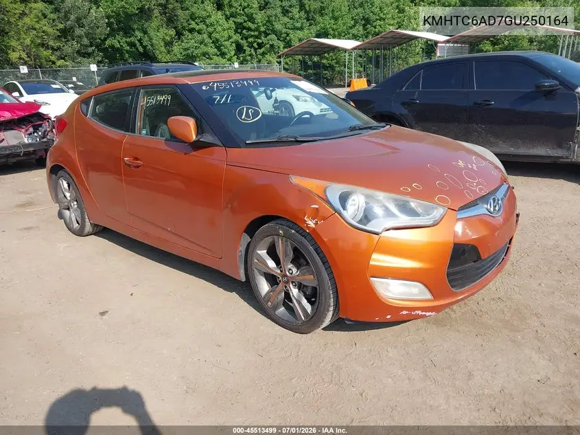 2016 Hyundai Veloster VIN: KMHTC6AD7GU250164 Lot: 45513499