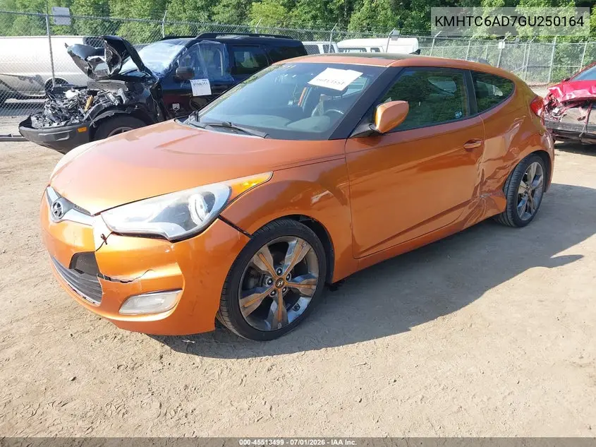 2016 Hyundai Veloster VIN: KMHTC6AD7GU250164 Lot: 45513499