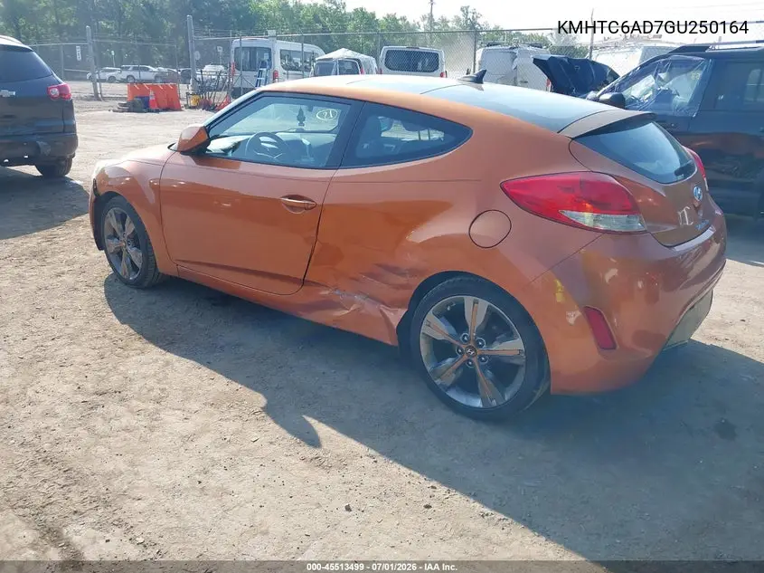 2016 Hyundai Veloster VIN: KMHTC6AD7GU250164 Lot: 45513499