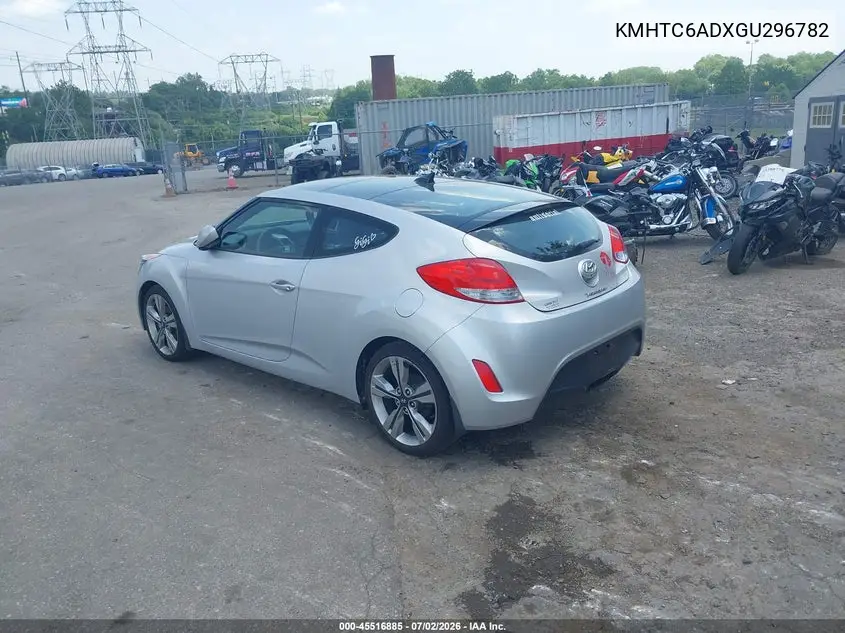 2016 Hyundai Veloster VIN: KMHTC6ADXGU296782 Lot: 45516885