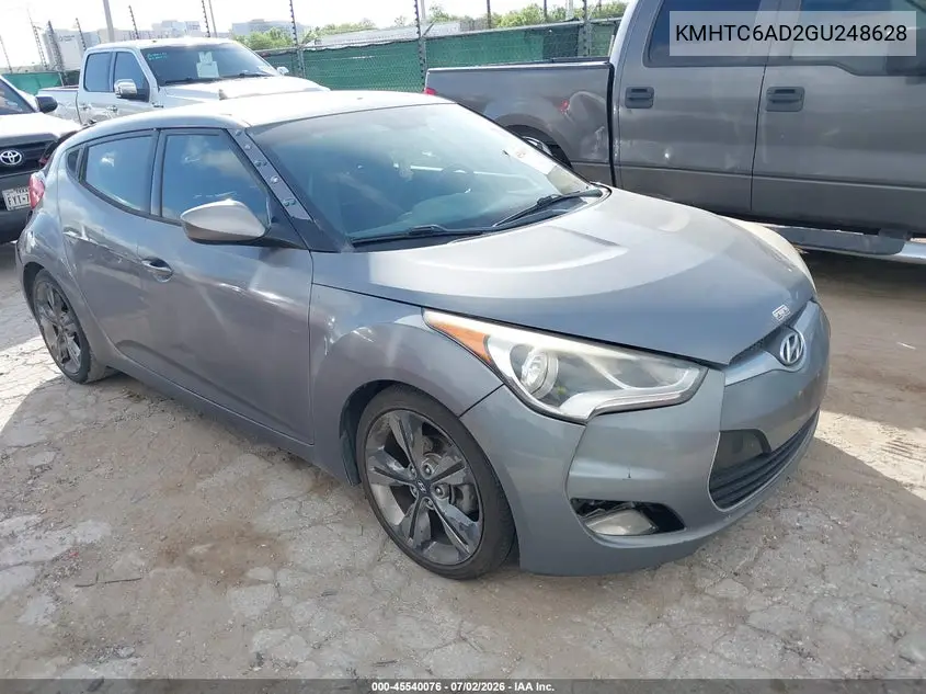 2016 Hyundai Veloster VIN: KMHTC6AD2GU248628 Lot: 45540076