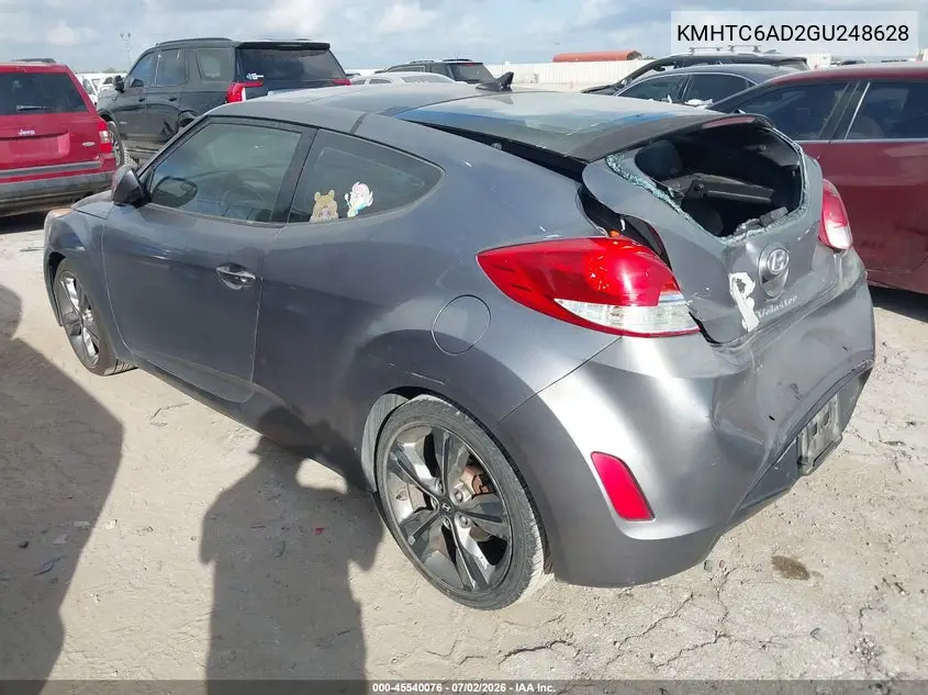 2016 Hyundai Veloster VIN: KMHTC6AD2GU248628 Lot: 45540076