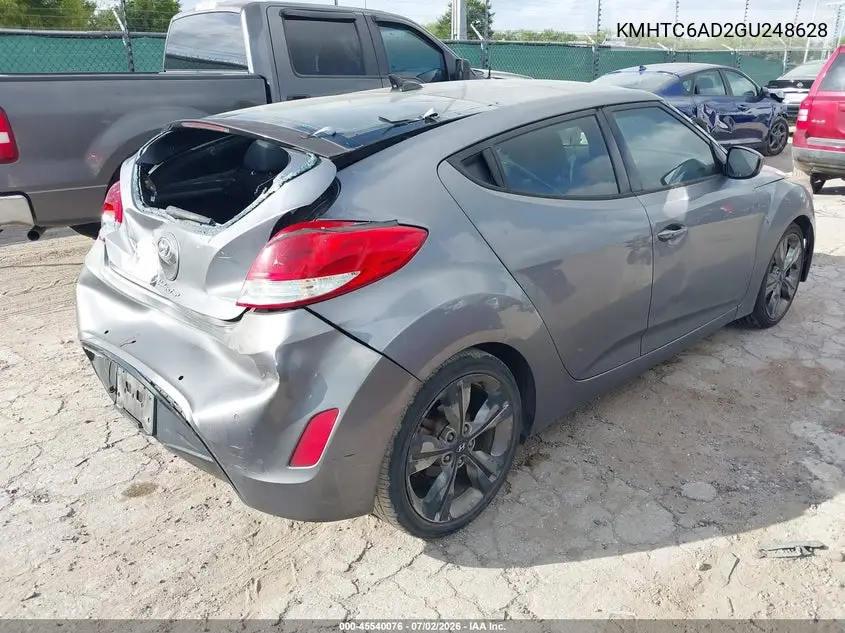 2016 Hyundai Veloster VIN: KMHTC6AD2GU248628 Lot: 45540076