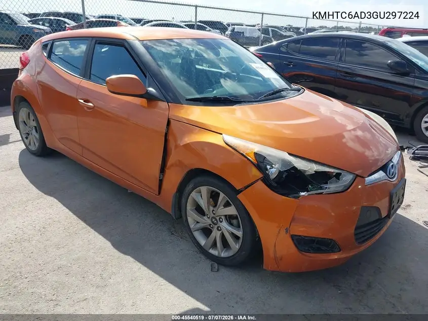 2016 Hyundai Veloster VIN: KMHTC6AD3GU297224 Lot: 45540519