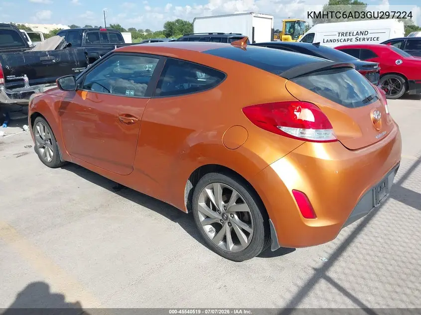 2016 Hyundai Veloster VIN: KMHTC6AD3GU297224 Lot: 45540519