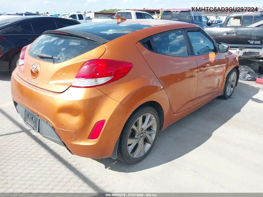2016 Hyundai Veloster VIN: KMHTC6AD3GU297224 Lot: 45540519
