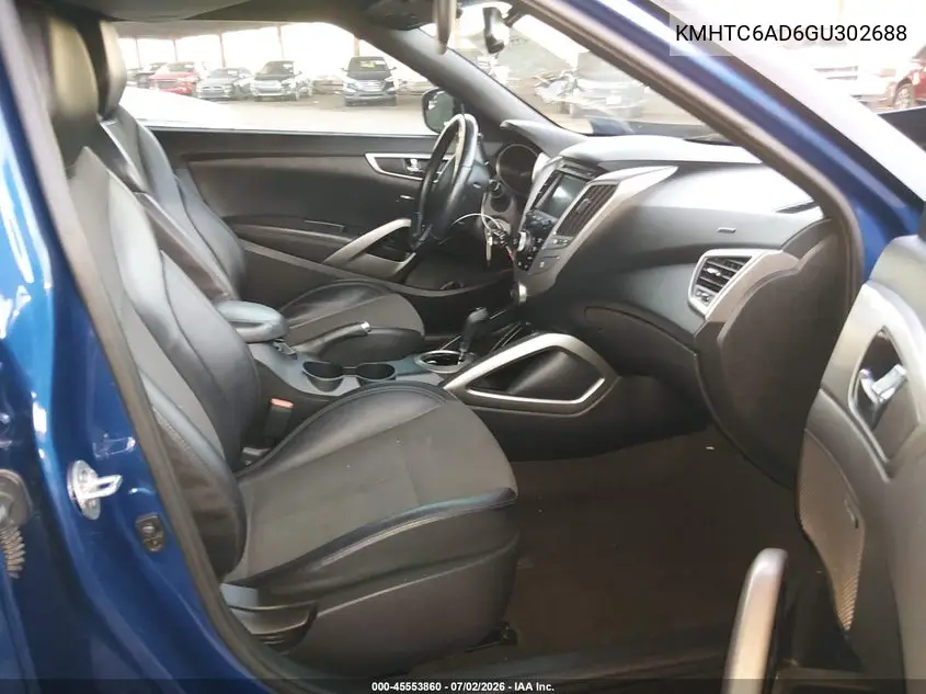2016 Hyundai Veloster VIN: KMHTC6AD6GU302688 Lot: 45553860