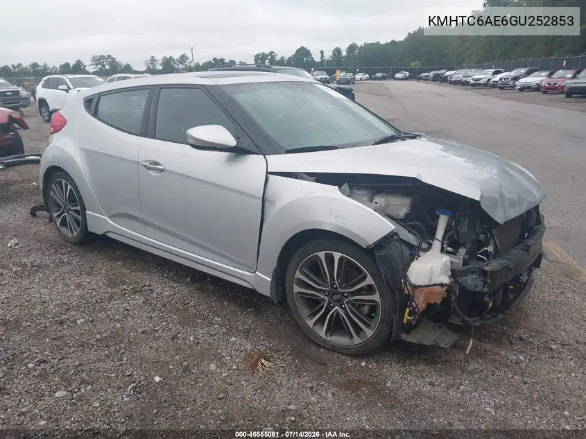 2016 Hyundai Veloster Turbo VIN: KMHTC6AE6GU252853 Lot: 45555061