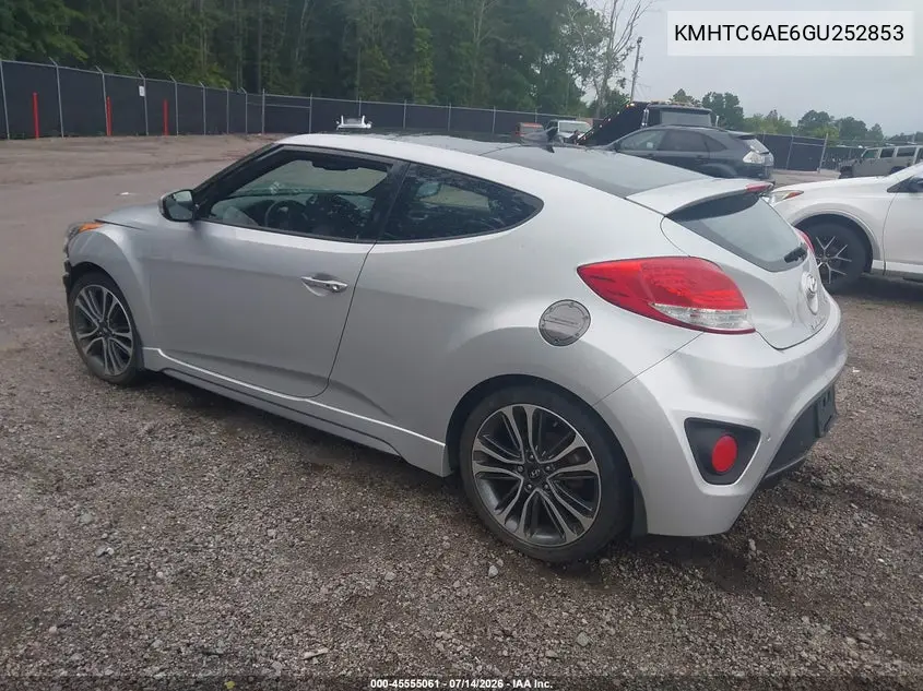 2016 Hyundai Veloster Turbo VIN: KMHTC6AE6GU252853 Lot: 45555061
