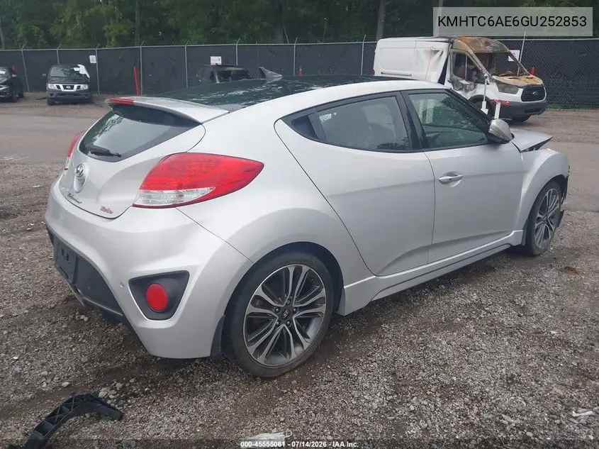 2016 Hyundai Veloster Turbo VIN: KMHTC6AE6GU252853 Lot: 45555061