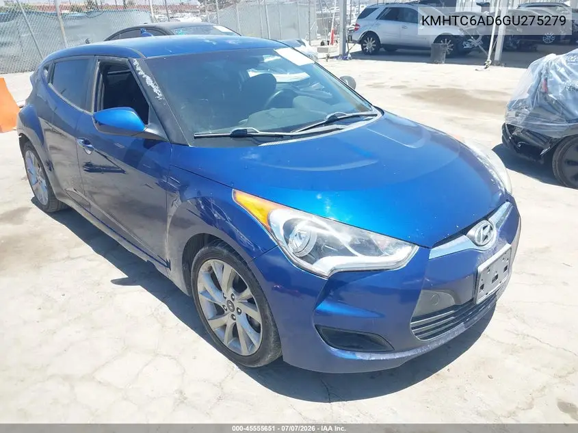 2016 Hyundai Veloster VIN: KMHTC6AD6GU275279 Lot: 45555651