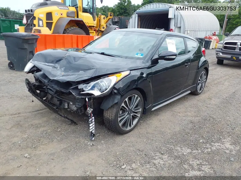 2016 Hyundai Veloster Turbo VIN: KMHTC6AE6GU303753 Lot: 45577605