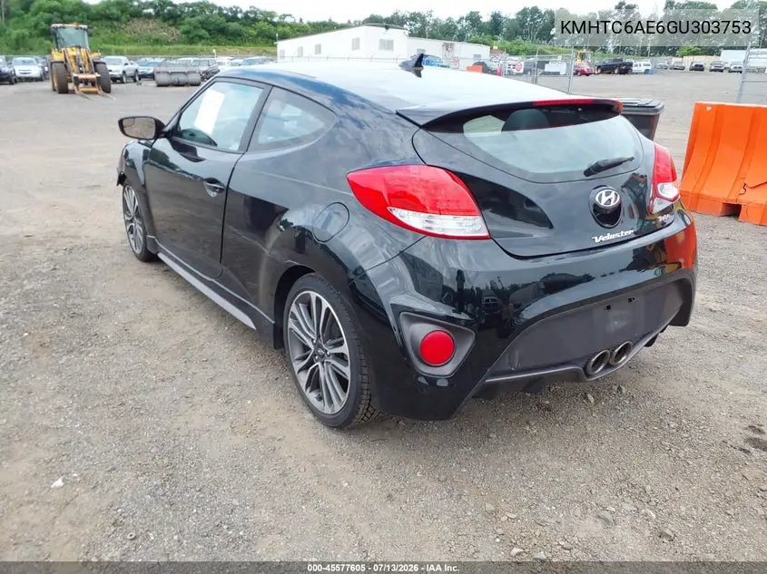 2016 Hyundai Veloster Turbo VIN: KMHTC6AE6GU303753 Lot: 45577605