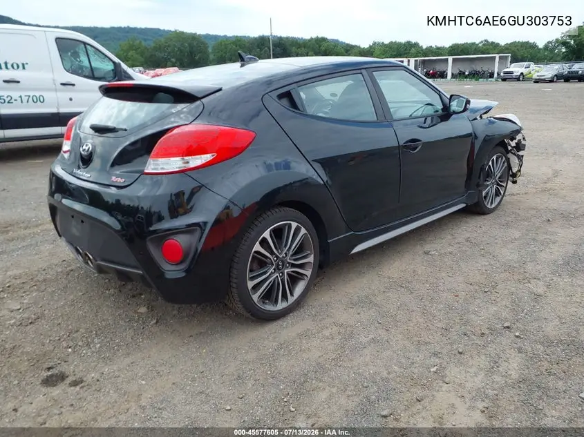 2016 Hyundai Veloster Turbo VIN: KMHTC6AE6GU303753 Lot: 45577605