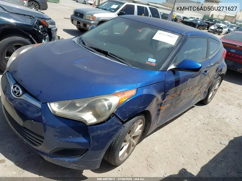 2016 Hyundai Veloster VIN: KMHTC6AD5GU271627 Lot: 45579017
