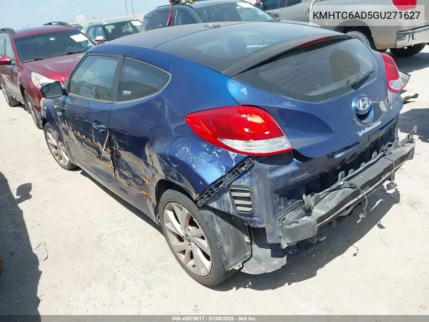 2016 Hyundai Veloster VIN: KMHTC6AD5GU271627 Lot: 45579017