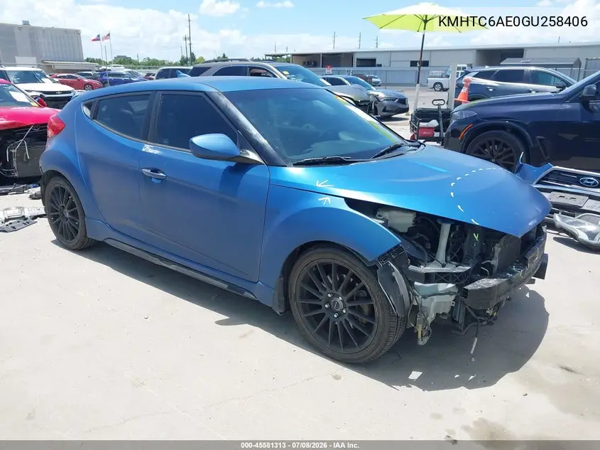 2016 Hyundai Veloster Turbo Rally Edition VIN: KMHTC6AE0GU258406 Lot: 45581313