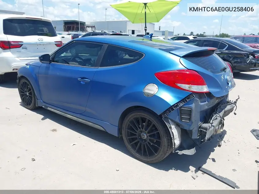 2016 Hyundai Veloster Turbo Rally Edition VIN: KMHTC6AE0GU258406 Lot: 45581313