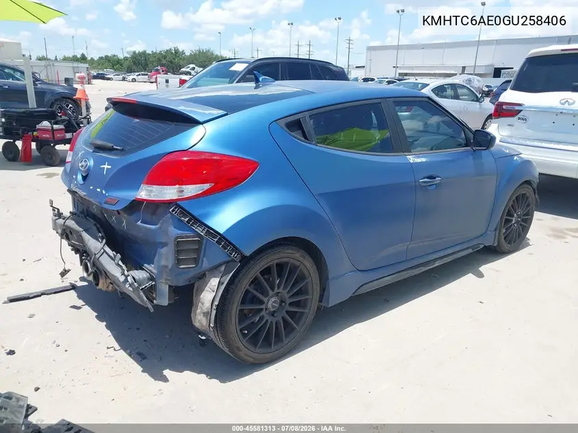 2016 Hyundai Veloster Turbo Rally Edition VIN: KMHTC6AE0GU258406 Lot: 45581313