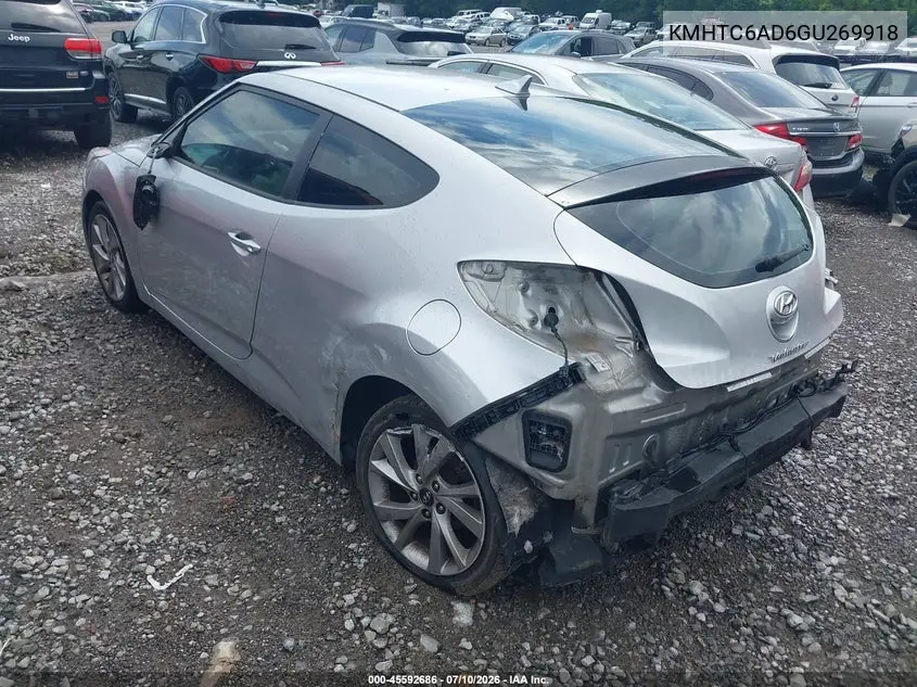 2016 Hyundai Veloster VIN: KMHTC6AD6GU269918 Lot: 45592686