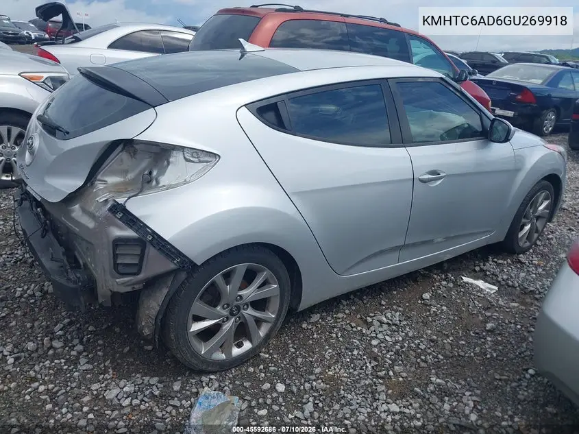 2016 Hyundai Veloster VIN: KMHTC6AD6GU269918 Lot: 45592686