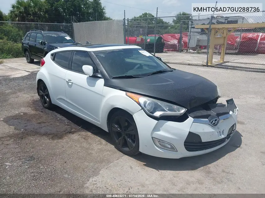 2016 Hyundai Veloster VIN: KMHTC6AD7GU288736 Lot: 45633271