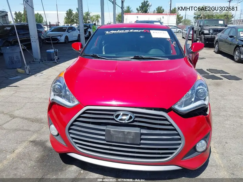 2016 Hyundai Veloster Turbo VIN: KMHTC6AE2GU302681 Lot: 45633525