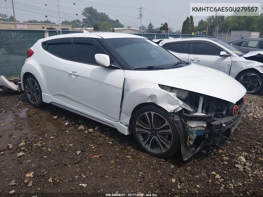2016 Hyundai Veloster Turbo R-Spec VIN: KMHTC6AE5GU279557 Lot: 45636337