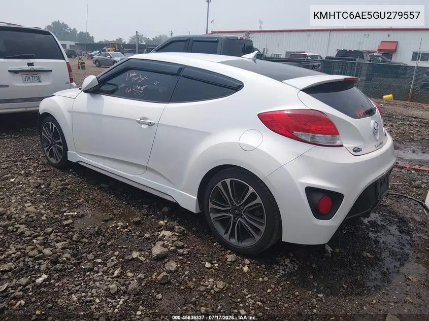 2016 Hyundai Veloster Turbo R-Spec VIN: KMHTC6AE5GU279557 Lot: 45636337