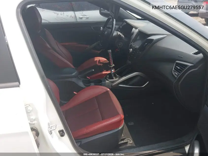 2016 Hyundai Veloster Turbo R-Spec VIN: KMHTC6AE5GU279557 Lot: 45636337