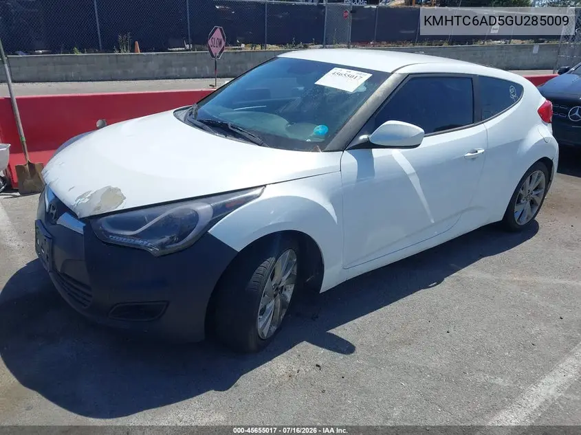 2016 Hyundai Veloster VIN: KMHTC6AD5GU285009 Lot: 45655017