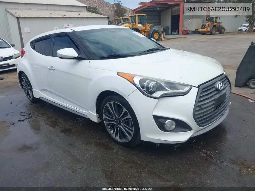 2016 Hyundai Veloster Turbo R-Spec VIN: KMHTC6AE2GU292489 Lot: 45670130