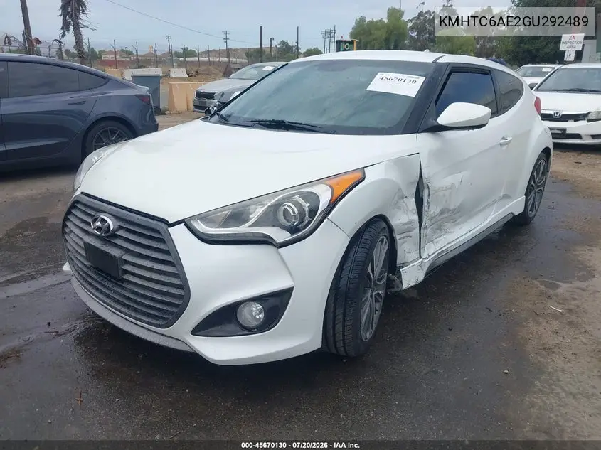 2016 Hyundai Veloster Turbo R-Spec VIN: KMHTC6AE2GU292489 Lot: 45670130