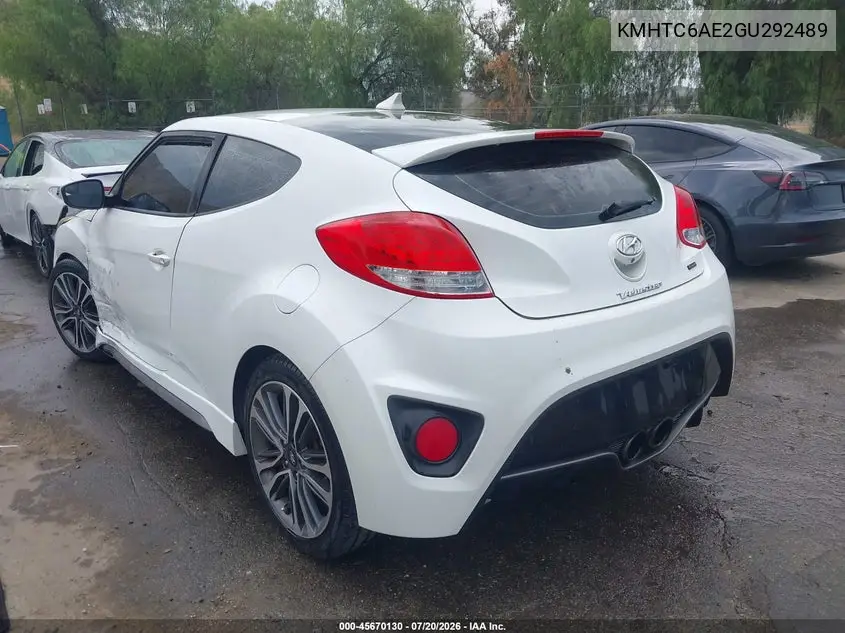 2016 Hyundai Veloster Turbo R-Spec VIN: KMHTC6AE2GU292489 Lot: 45670130