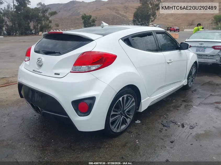 2016 Hyundai Veloster Turbo R-Spec VIN: KMHTC6AE2GU292489 Lot: 45670130