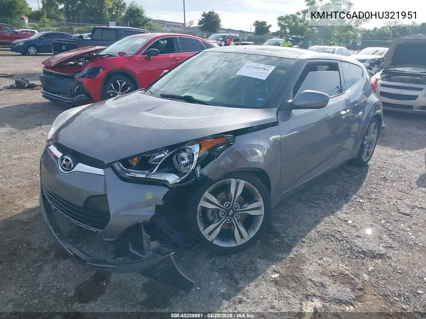 2017 Hyundai Veloster Value Edition VIN: KMHTC6AD0HU321951 Lot: 45206981