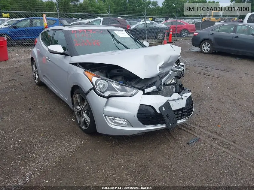 2017 Hyundai Veloster Value Edition VIN: KMHTC6AD3HU317800 Lot: 45351144